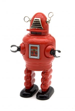 John Marxu Black Edition Robby the Robot Windup Tin Toy St